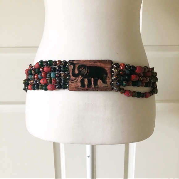 Elephant Beaded Tie Belt - Picture 4 of 7